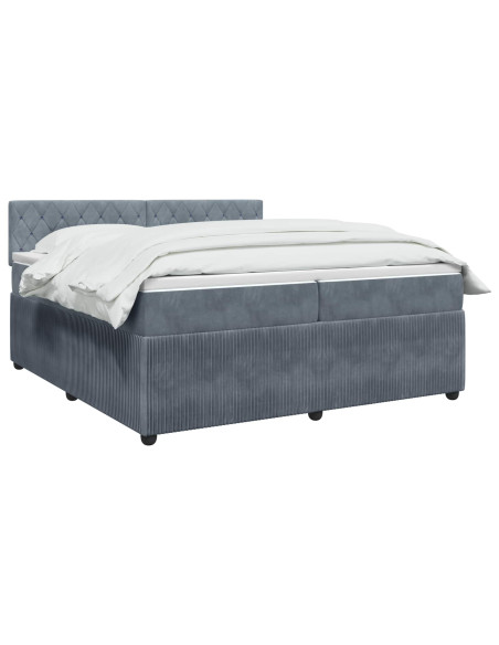 Letto box spring con materasso Grigio Scuro 200 x 200 cm