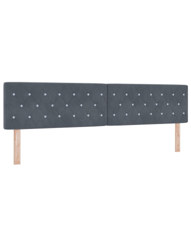 Letto con Box Spring, Materasso e LED Grigio Scuro 200 x 200 cm