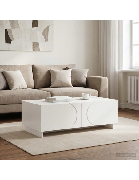 Tavolino da salotto Bianco Lucido 102 x 50,5 x 35 cm