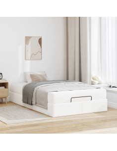 Struttura letto con materasso Altro 2 pcs Bianco PVC