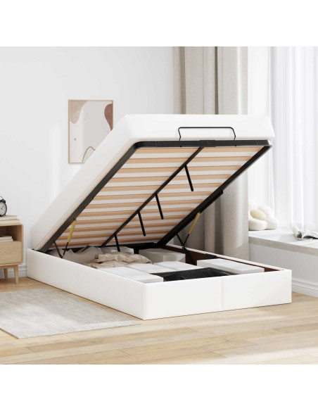 Struttura letto con materasso Altro 2 pcs Bianco PVC