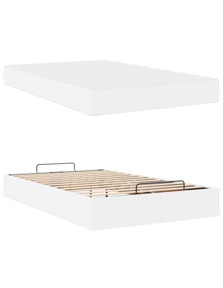 Struttura letto con materasso Altro 2 pcs Bianco PVC