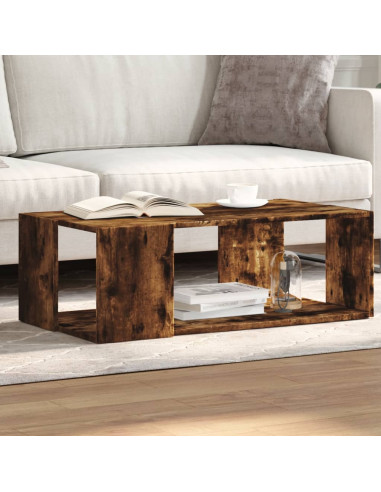 Tavolino da Salotto Rovere Fumo 89,5x48x30 cm Legno Multistrato