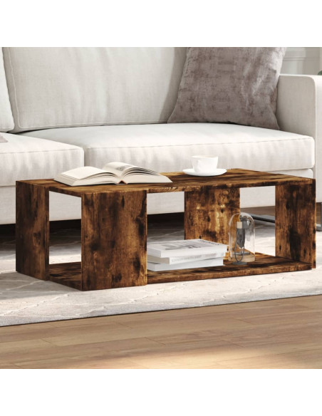 Tavolino da Salotto Rovere Fumo 89,5x48x30 cm Legno Multistrato