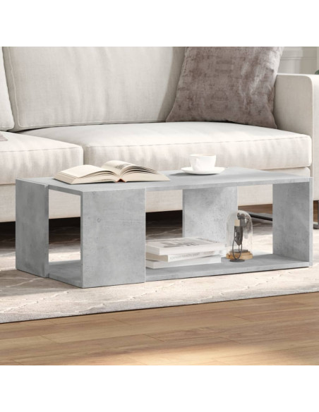 Tavolino Salotto Grigio Cemento 89,5x48x30cm Legno Multistrato