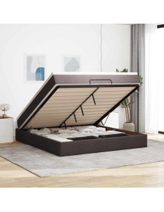 Struttura Letto Pouf con Materasso 160x200 cm in Tessuto