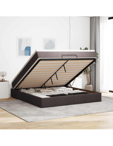 Struttura Letto Pouf con Materasso 160x200 cm in Tessuto