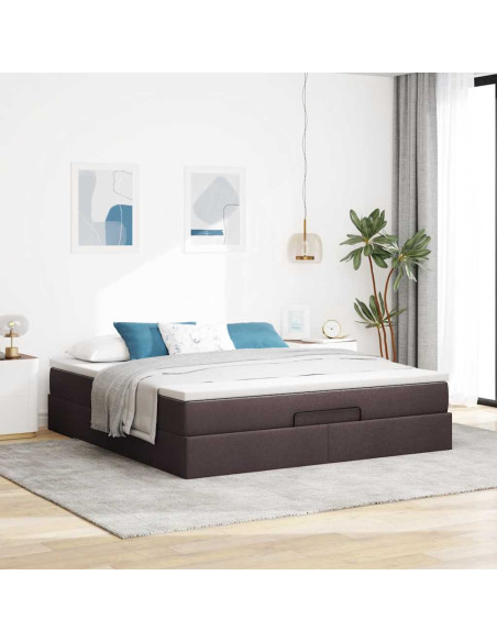Struttura Letto Pouf con Materasso 160x200 cm in Tessuto
