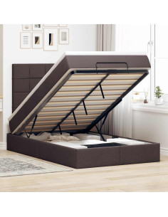 Struttura Letto Pouf con Materasso 120x200 cm in Tessuto