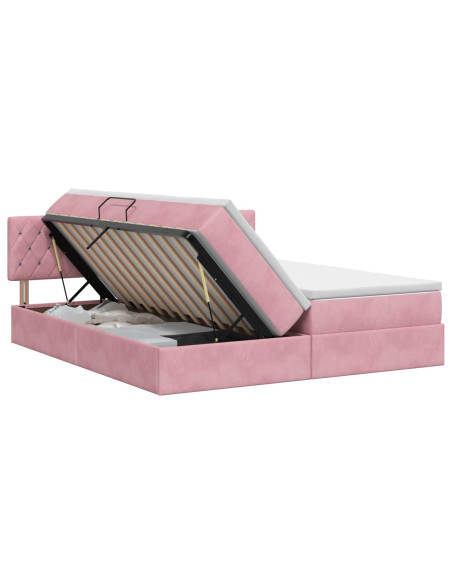 Letto con Contenitore con testiera 2 pz Rosa