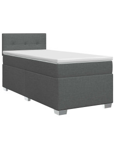 Letto box spring con materasso Grigio Scuro 100 x 200 cm