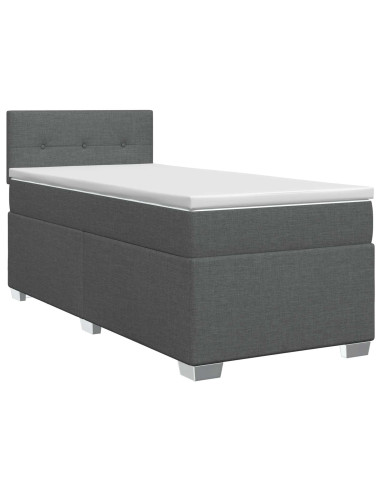 Letto box spring con materasso Grigio Scuro 100 x 200 cm