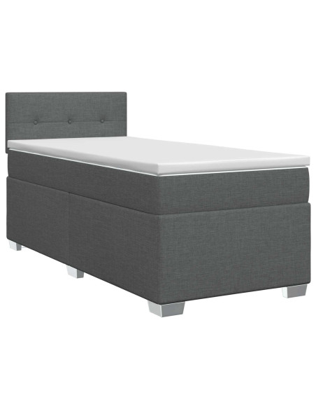 Letto box spring con materasso Grigio Scuro 100 x 200 cm