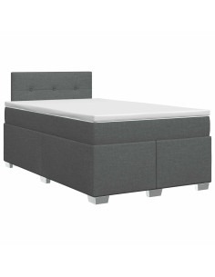 Letto box spring con materasso Grigio Scuro 120 x 190 cm