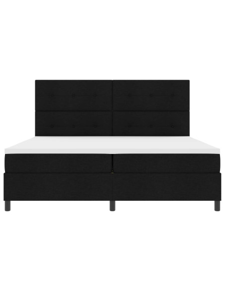 Letto a molle con strisce LED Nero 200 x 200 cm Tessuto