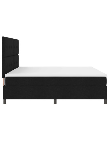 Letto a molle con strisce LED Nero 200 x 200 cm Tessuto