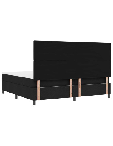 Letto a molle con strisce LED Nero 200 x 200 cm Tessuto
