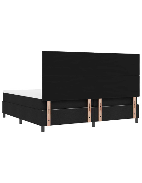 Letto a molle con strisce LED Nero 200 x 200 cm Tessuto