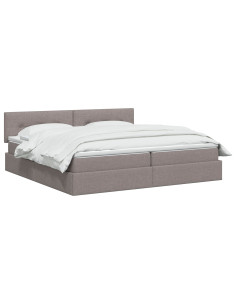 Letto con contenitore LED e materasso Tortora 200 x 200 cm 2