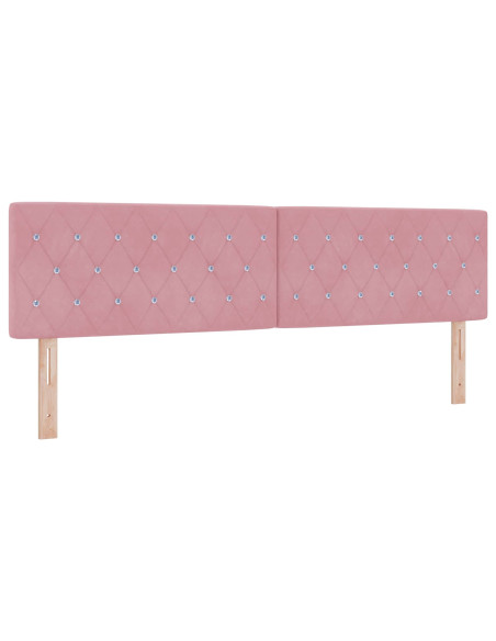 Letto con contenitore LED e materasso Rosa 180 x 200 cm Velluto