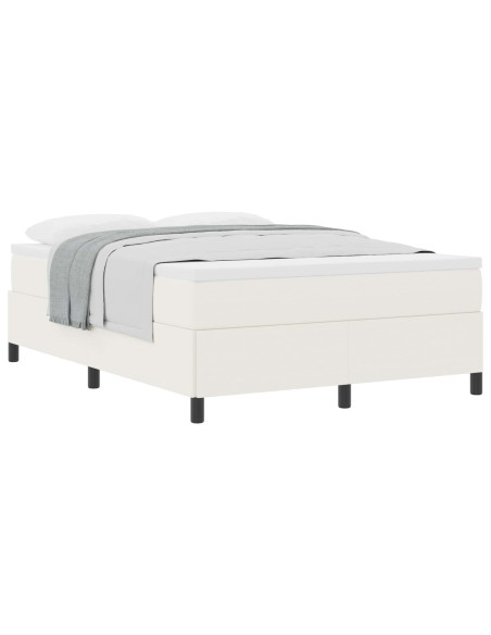 Letto a molle Crema 140 x 200 cm Tessuto in Cords