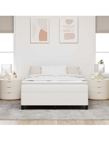 Letto a molle Crema 140 x 200 cm Tessuto in Cords