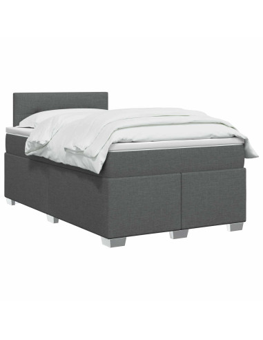 Letto box spring con materasso Grigio Scuro 120 x 190 cm