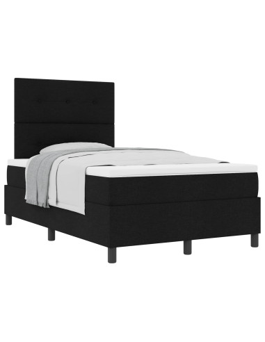 Letto a molle con testiera Nero 120 x 200 cm Tessuto