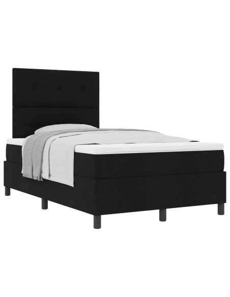 Letto a molle con testiera Nero 120 x 200 cm Tessuto