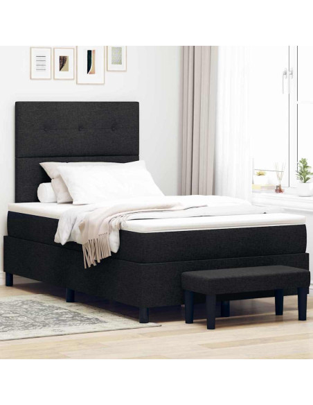 Letto a molle con cuscino Nero 120 x 200 cm Tessuto