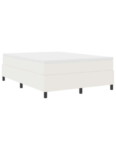 Letto a molle Crema e Bianco 140 x 200 cm Tessuto in Cords