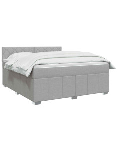 Letto box spring con materasso Grigio Chiaro 160 x 200 cm 2