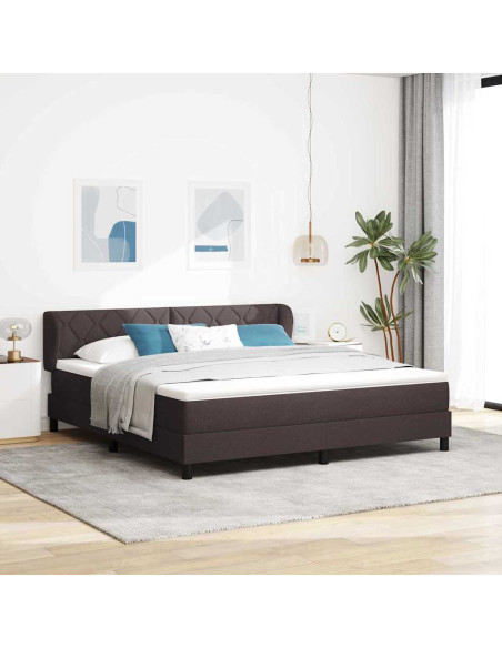 Letto a molle con testiera Marrone Scuro 180 x 200 cm Tessuto