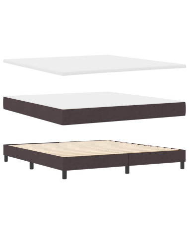 Letto a molle con testiera Marrone Scuro 180 x 200 cm Tessuto