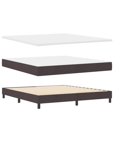 Letto a molle con testiera Marrone Scuro 180 x 200 cm Tessuto