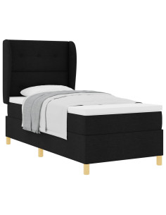 Letto a molle con testiera Nero 200 x 100 cm Tessuto 2
