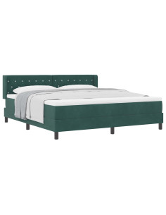 Letto a molle con testiera Verde Scuro 200 x 180 cm Velluto 2