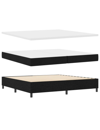 Letto a molle con cuscino Nero 200 x 200 cm Tessuto