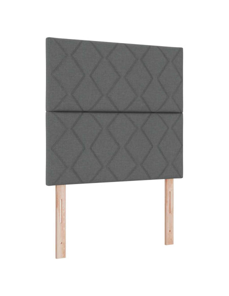 Letto a molle con cuscino Grigio scuro 200 x 90 cm Tessuto