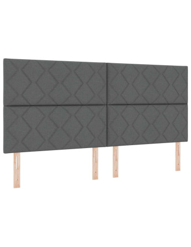 Letto a molle con cuscino Grigio scuro 200 x 200 cm Tessuto