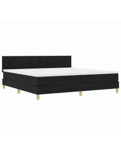 Letto a Sorgente LED con strisce LED Nero 200 x 200 cm Tessuto 2