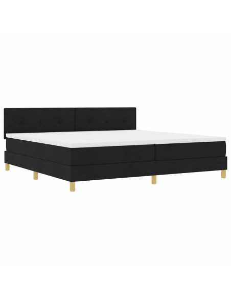 Letto a Sorgente LED con strisce LED Nero 200 x 200 cm Tessuto