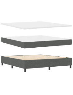Letto a molle con strisce LED Grigio scuro 180 x 200 cm Tessuto