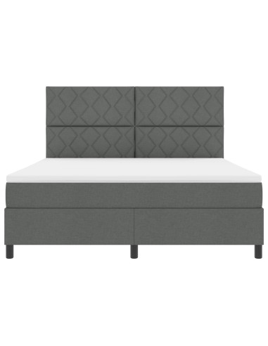 Letto a molle con strisce LED Grigio scuro 180 x 200 cm Tessuto