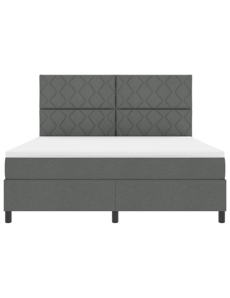 Letto a molle con strisce LED Grigio scuro 180 x 200 cm Tessuto