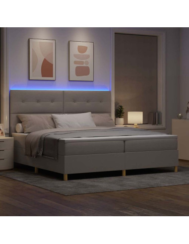Letto a Sorgente LED con testiera Talpa 200 x 200 cm Tessuto