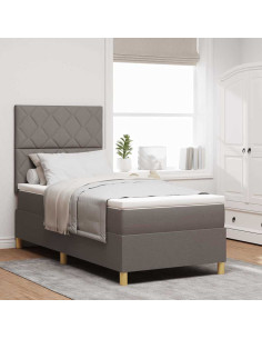 Letto a Sorgente LED con testiera Talpa 90 x 190 cm Tessuto