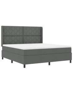 Letto a Sorgente LED Grigio scuro 180 x 200 cm Tessuto 2