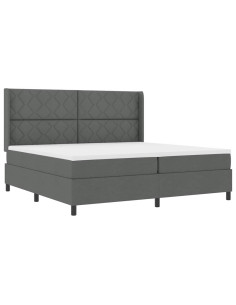 Letto a Sorgente LED Grigio scuro 200 x 200 cm Tessuto 2