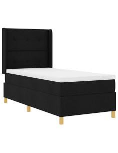 Letto a molle con strisce LED Nero 100 x 200 cm Tessuto 2